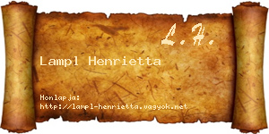 Lampl Henrietta névjegykártya